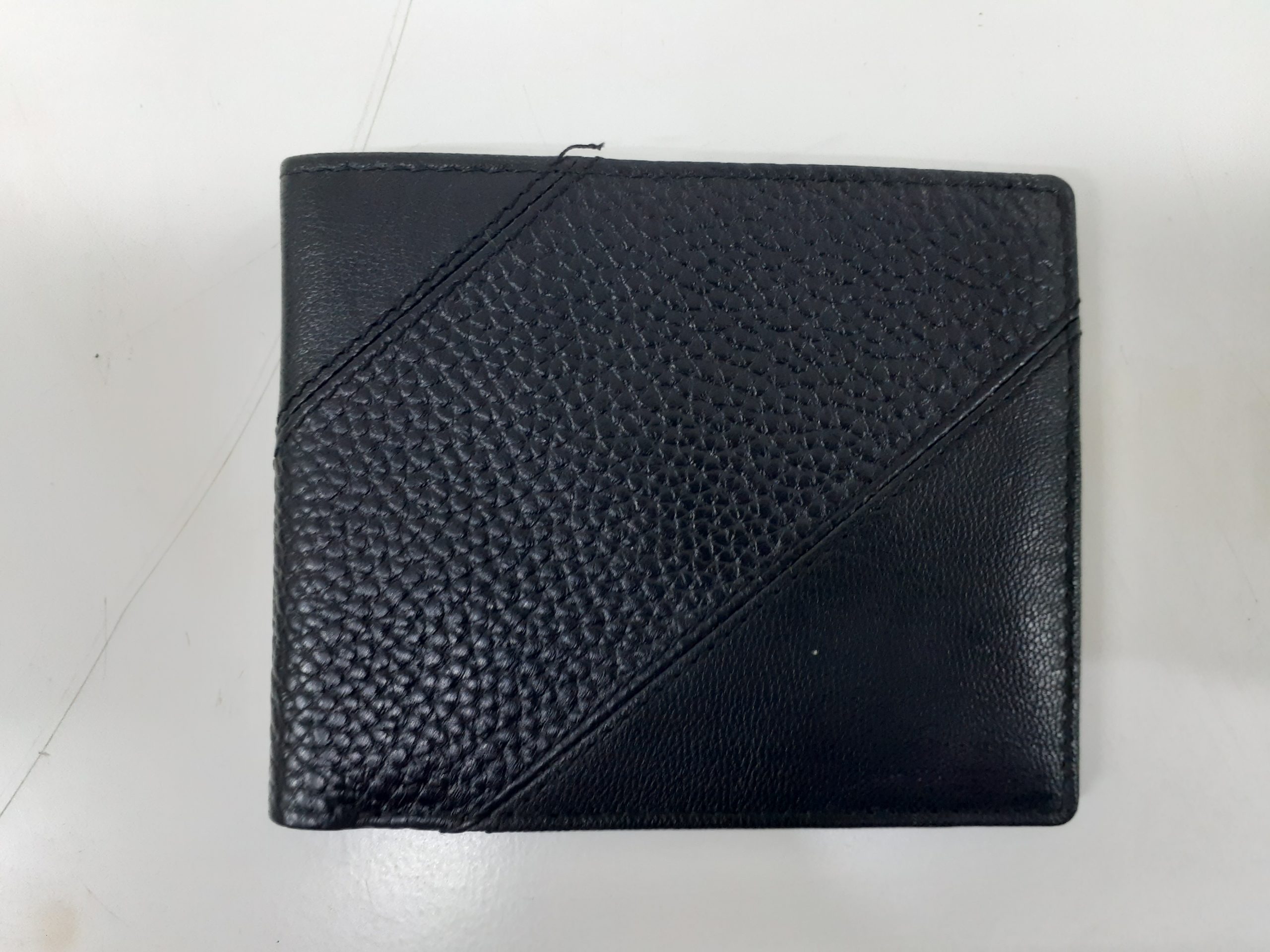 Gents Leather Wallet | Black | Duotone Diagonal